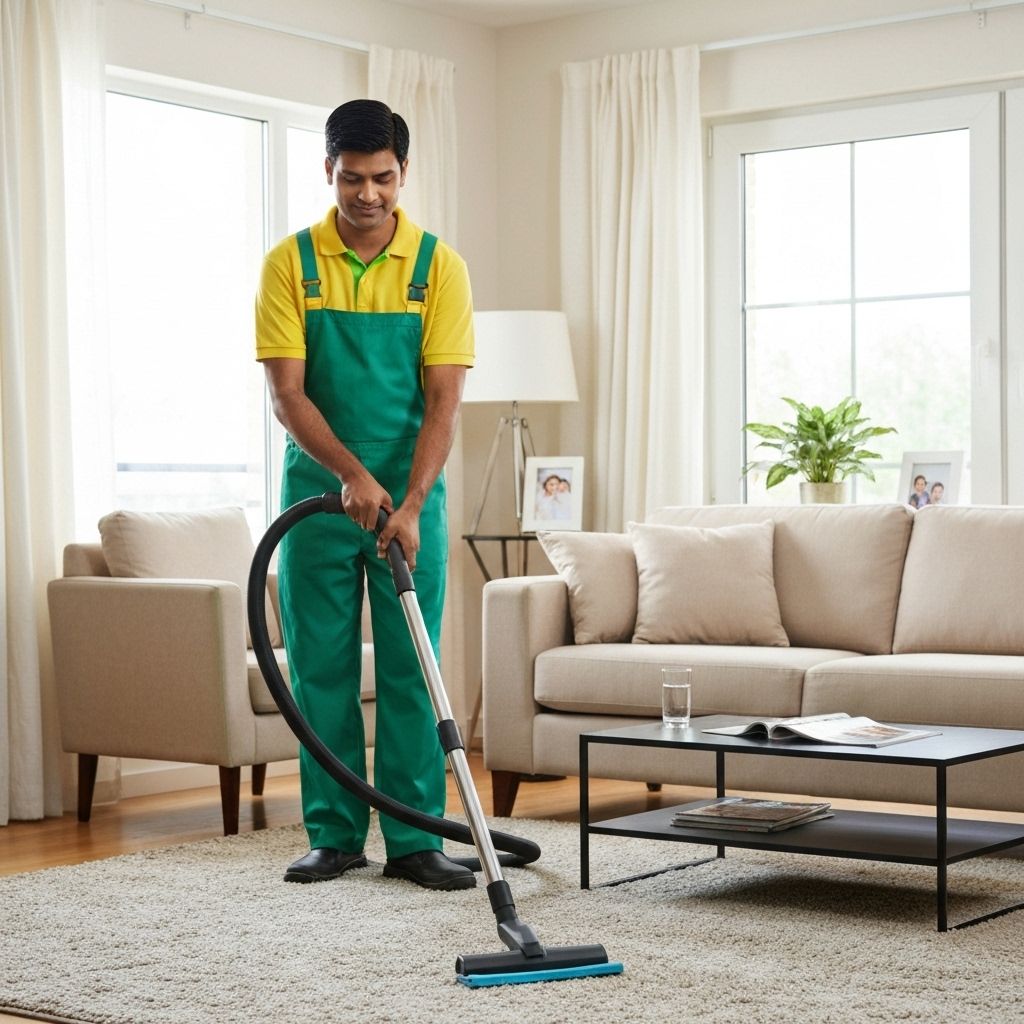 تنظيف غرفة المعيشة